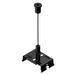 Black metal mounting bracket with a vertical rod for secure installation.