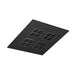 Black recessed ceiling light fixture with four square LED arrays.