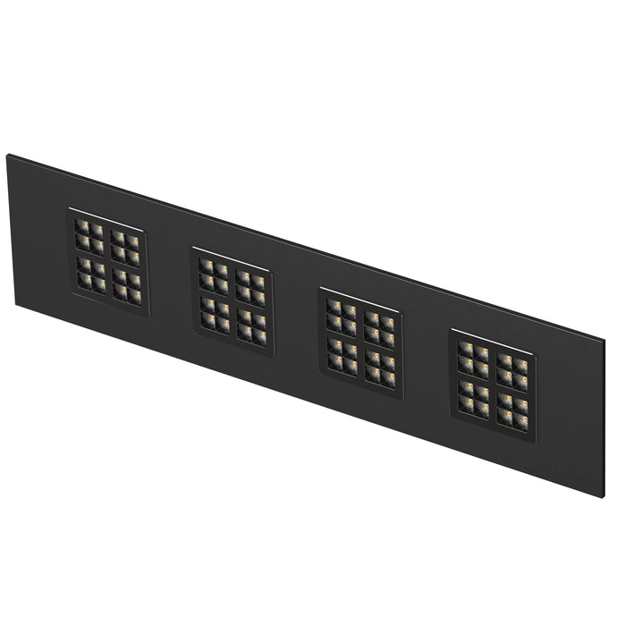 Recessed black LED panel light fixture.