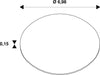 Technical drawing of an oval ring with dimensions 6.98 and 0.15.
