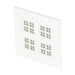 White recessed LED ceiling light fixture with four square arrays.