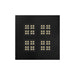 Black square LED panel with four arrays of 16 lights each.