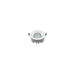 White recessed downlight fixture with silver reflector.