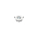 White recessed ceiling light fixture with black clips.