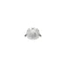 White recessed LED downlight, flush mount.