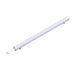 White LED tube light fixture with surface mounting brackets.