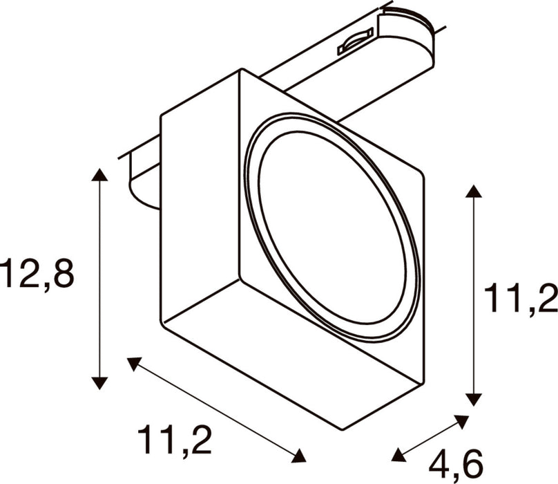 SLV 1010849 EURO CUBE 2 L, 3-phase spotlight, rectangular, 4000K, 21 W, PHASE, 40°, white / black (MD12)