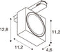 SLV 1010850 EURO CUBE 2 L, 3-phase spotlight, rectangular, 3000K, 21 W, PHASE, 40°, black (MD12)