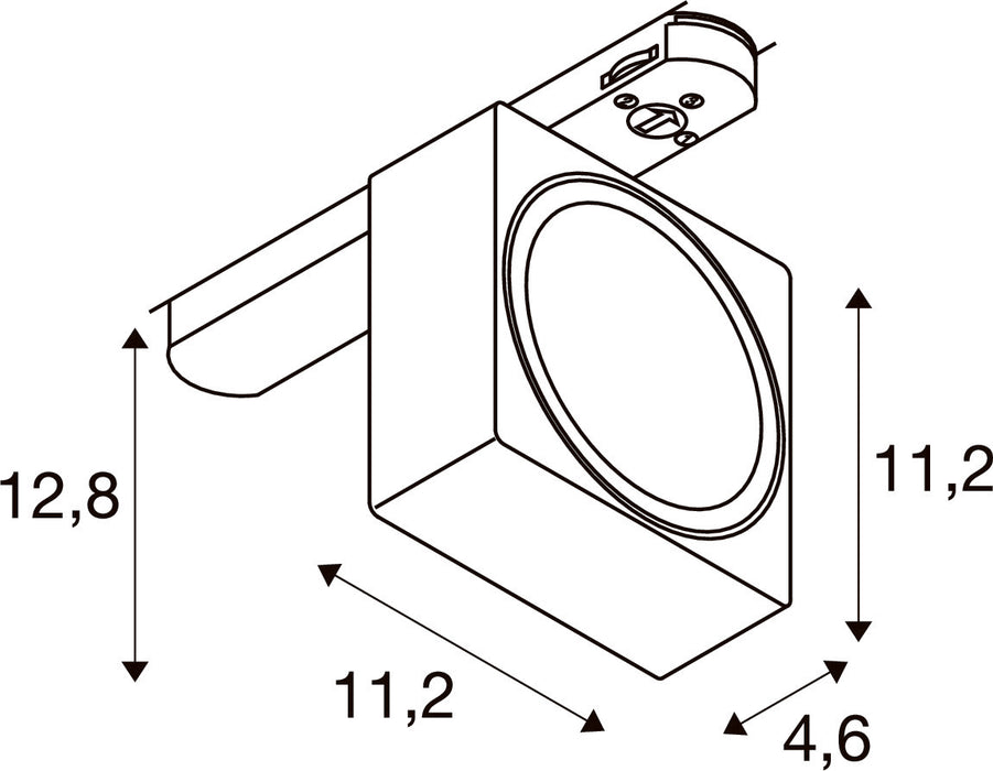 SLV 1010852 EURO CUBE 2 L, 3-phase spotlight, rectangular, 3000K, 21 W, DALI 2, 40°, white / black (MD12)