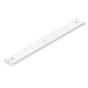 White surface-mounted LED strip light fixture.