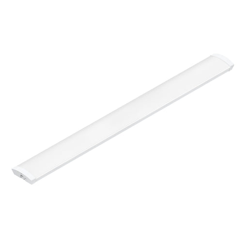 White surface-mounted LED linear light fixture.