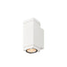 White aluminum surface-mounted downlight fixture with a square shape and a matte finish.