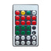 White plastic remote control with multi-colored buttons for timer, distance, and light level settings.