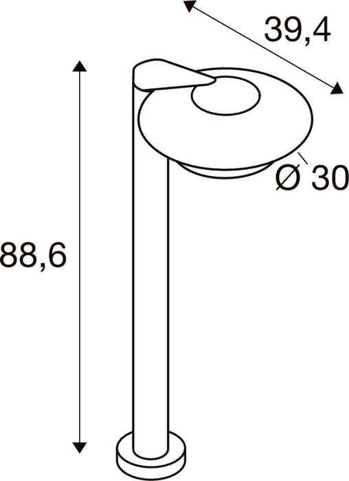 SLV 1011024 SEJERO 90, POLE, floor lamp, IP65, E27, 1 x 15 W, beige (MD12)