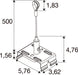 SLV 1011060 EASYLIGHT, SCKL 5000 STEEL CABLE SUSPENSION KITS 5000MM WITH LOOP (MD12)