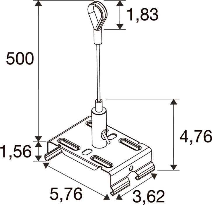 SLV 1011062 EASYLIGHT, SCKL 5000 BK STEEL CABLE SUSPENSION KITS 5000MM WITH LOOP, BLACK (MD12)