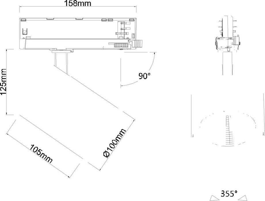 SLV 1011096 TRACKSPOT V, 3PH. 45 927 WB ML BK (MD12)