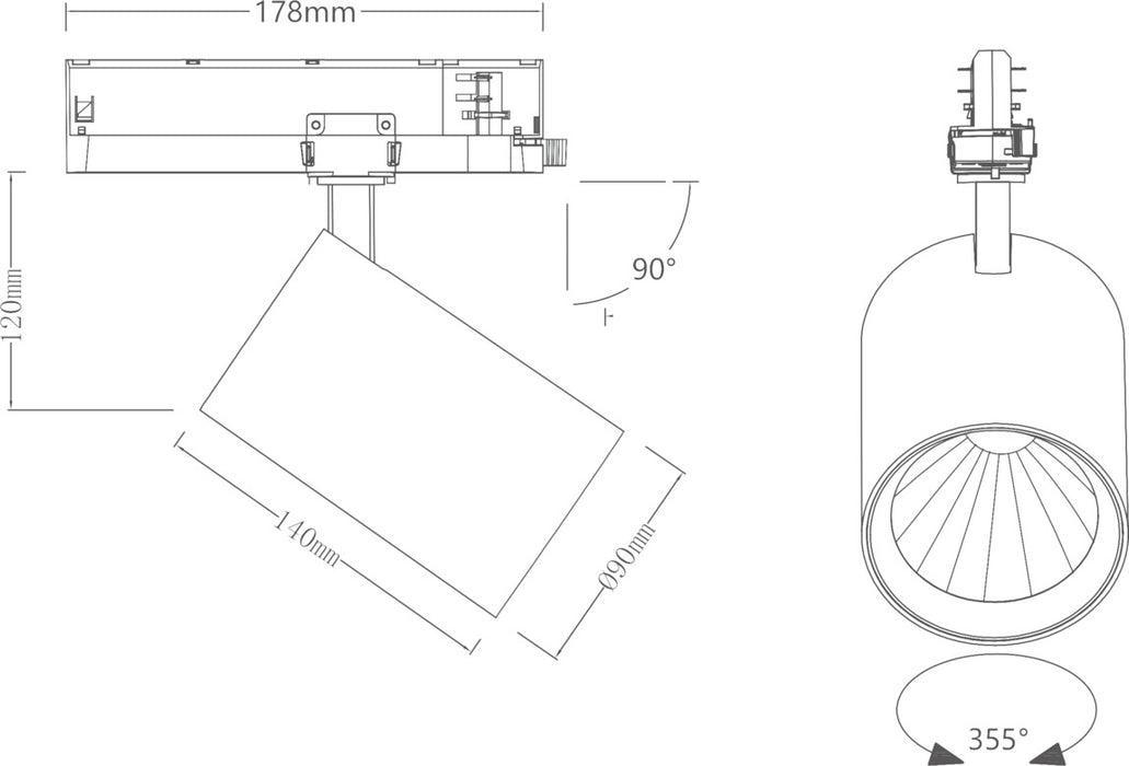 SLV 1011131 TRACKSPOT P, 3PH. 60 940 WB ML BK DALI SAN (MD12)