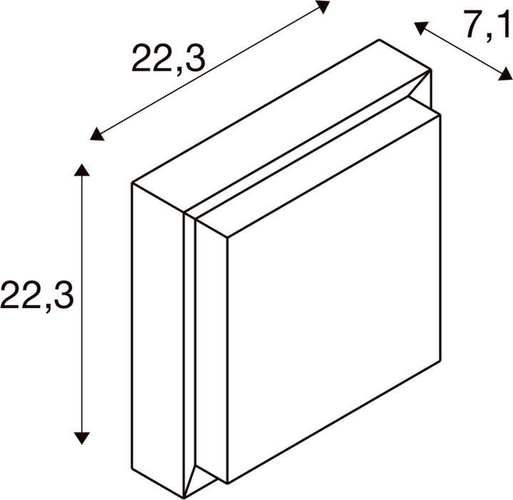 SLV 1011260 AINOS SLIDE WL, Wall surface-mounted luminaire, square, PHASE, 2700/3000 K, 11 W, IP65, black (MD12)