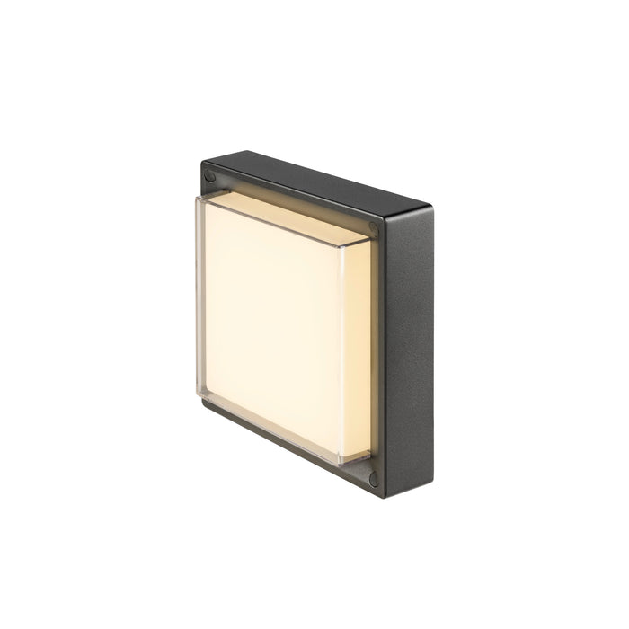 SLV 1011262 AINOS SLIDE WL, surface-mounted wall luminaire, square, SENSOR, 2700/3000 K, 11.5 W, IP65, black (MD24)