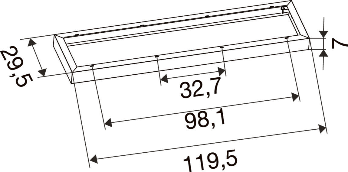 SLV 1011268 SURFACE MOUNTING FRAME, 1200/300 WH (MD12)