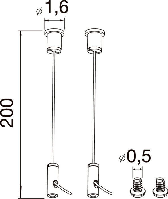 SLV 1011504 TUBULAR P, SUSPENSION KIT 2M 2PCS. (MD12)