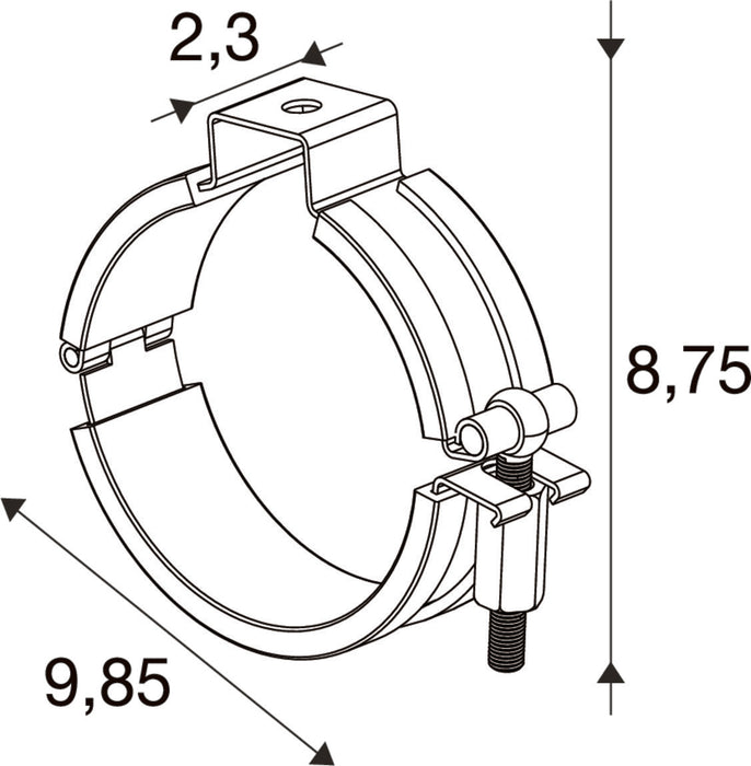 SLV 1011505 TUBULAR P, SURFACE MOUNTING BRACKET/RUBBER 2PCS. (MD12)