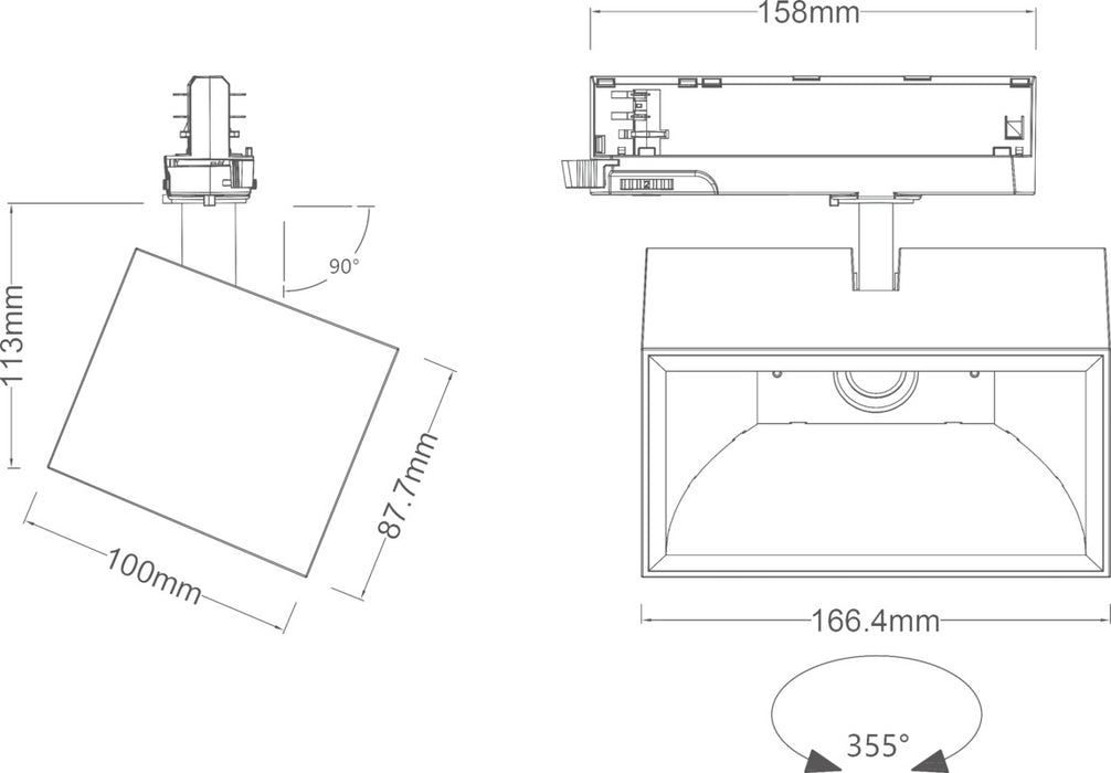 SLV 1011511 TRACKSPOT P SQ, 3PH. 64 935 ML WH (MD12)