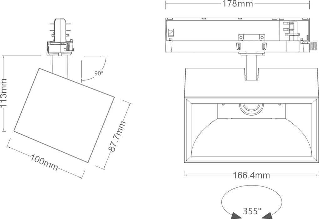 SLV 1011514 TRACKSPOT P SQ, 3PH. 61 935 ML DALI WH (MD12)