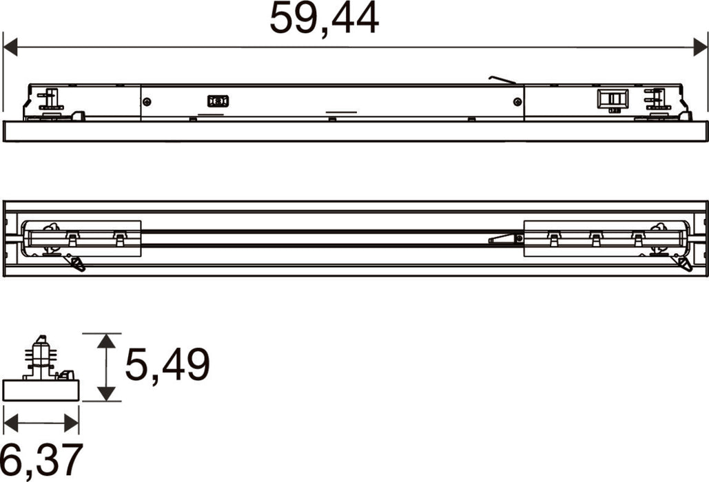 SLV 1011582 TRACK LINE S, 3~ Spot, 39 830/835/840 DWB ML BK (MD12)