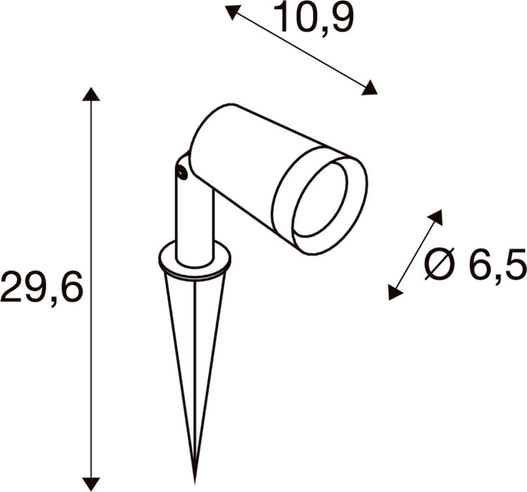 SLV 1011599 SYNA PLANT, SP, ground spike luminaire, 150 cm connection cable, IP44/IP65, 2200 K, 6.2 W, 36°, black (MD12)