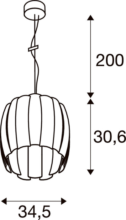 SLV 1011685 HAVEN 35, PD, E27, pendant light, E27, 1 x 40 W, white (MD12)