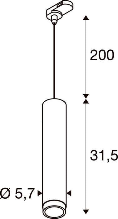 SLV 1011709 GRIP! L, 3~ Pendant luminaire, QPAR51, GU10, 1 x 6 W, white / black (MD12)