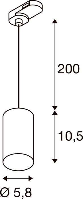 SLV 1011715 ENOLA 2.0 M, 3~ pendant luminaire, SINGLE, QPAR51, 1 x 10 W, black (MD12)