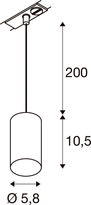 SLV 1011717 ENOLA 2.0 M, 1~ pendant luminaire, SINGLE, QPAR51, 1 x 10 W, black (MD12)