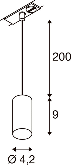 SLV 1011728 ENOLA 2.0 M, 1~ pendant luminaire, SINGLE, GU10 MINI, PAR11, 1 x 5 W, white (MD12)
