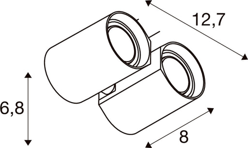 SLV 1011762 BIMA 2.0, 1~ spot, DOUBLE, QPAR51, 2 x 10 W, white (MD12)