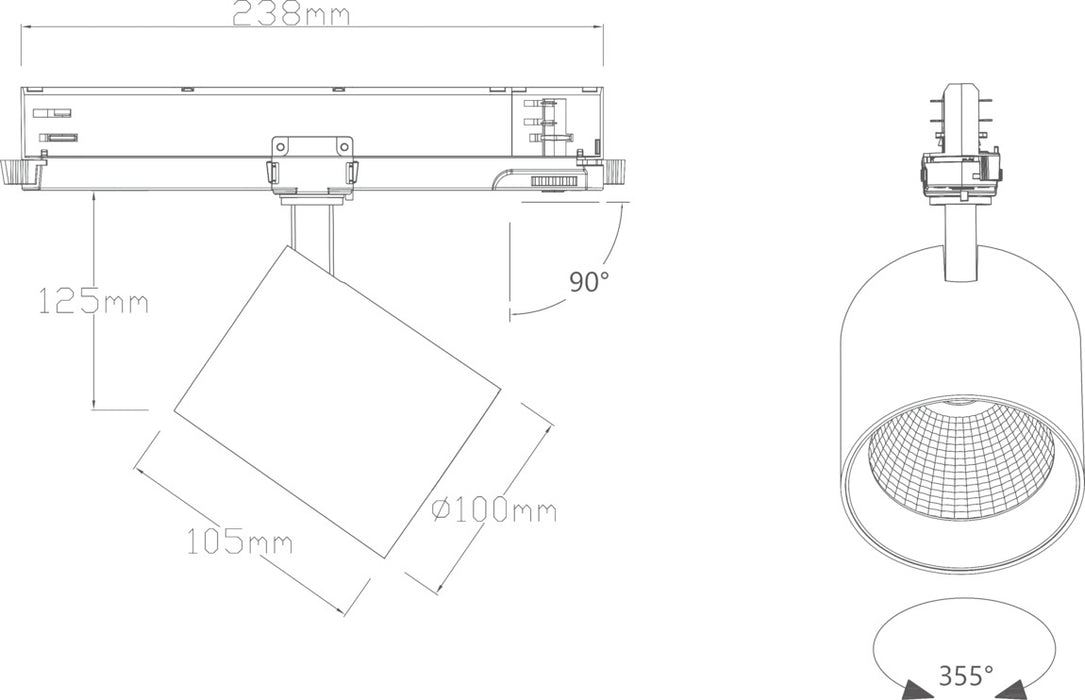 SLV 1011806 TRACKSPOT V 3PH, 53 930 WB ML BK DALI (MD12)