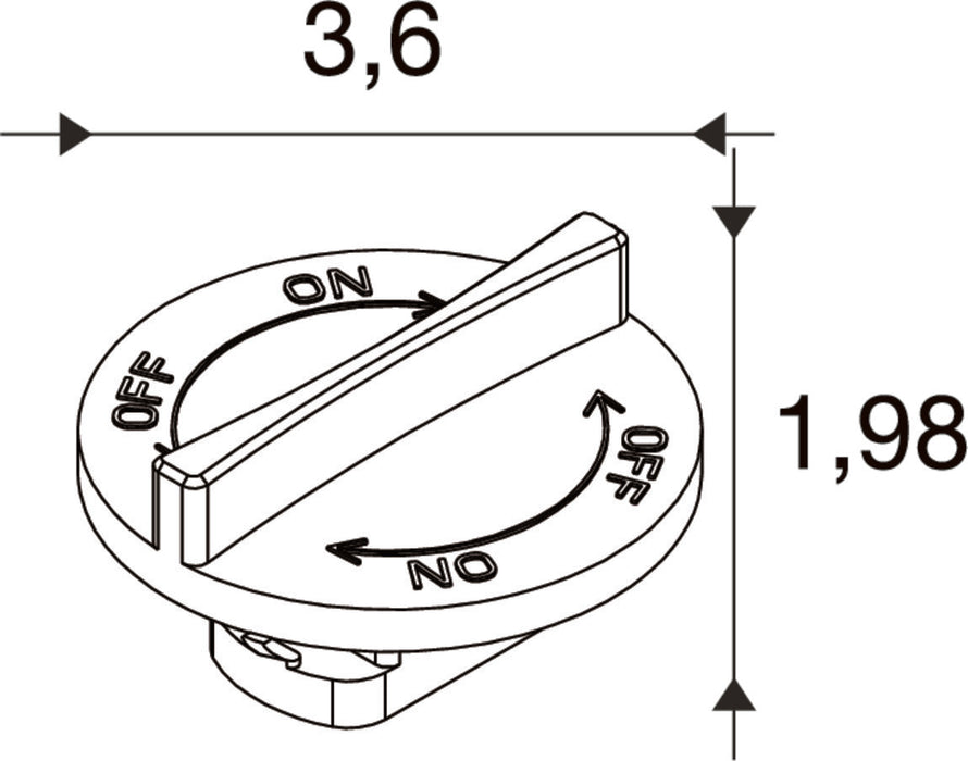 SLV 1011845 BATTEN INDUSTRY C+P, TRACK KNOB SWITCH (MD12)