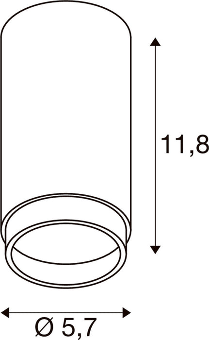 SLV 1011846 GRIP! L, CL, QPAR51, Surface-mounted ceiling luminaire, GU10, 1 x 6 W, white / black (MD12)