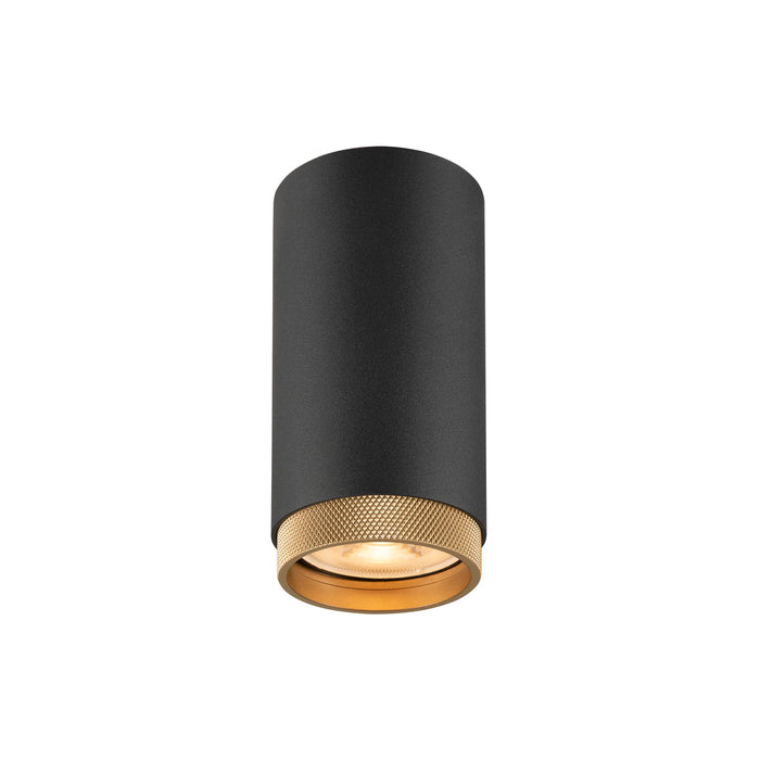 SLV 1011847 GRIP! L, CL, QPAR51, Surface-mounted ceiling luminaire, GU10, 1 x 6 W, black / gold-coloured (MD23)