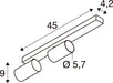 SLV 1011885 ENOLA 2.0 M, CL, DOUBLE, QPAR51, LONG, ceiling surface-mounted luminaire, 2 x 10 W, black (MD12)