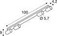 SLV 1011889 ENOLA 2.0 M, CL, QUAD, QPAR51, LONG, ceiling surface-mounted luminaire, 4 x 10 W, black (MD12)