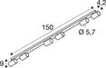 SLV 1011891 ENOLA 2.0 M, CL, SIX, QPAR51, LONG, ceiling surface-mounted luminaire, 6 x 10 W, black (MD12)