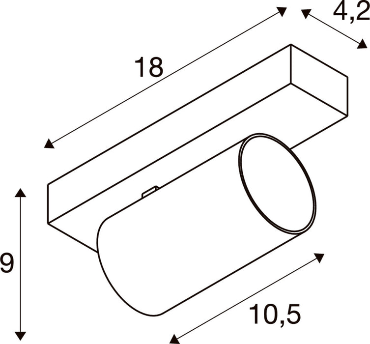 SLV 1011895 ENOLA 2.0 M, CW, SINGLE, QPAR51, square, wall and ceiling surface-mounted luminaire, 1 x 10 W, black (MD12)
