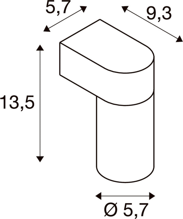 SLV 1011904 ENOLA 2.0 M, WL, SINGLE, QPAR51 Surface-mounted wall luminaire, GU10, 1 x 10 W, white (MD12)