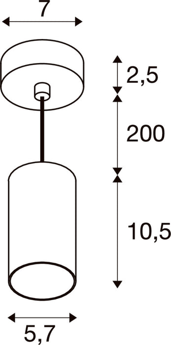 SLV 1011910 ENOLA 2.0 M, PD, SINGLE, QPAR51, pendant luminaire, 1 x 10 W, white (MD12)