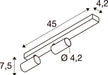SLV 1011911 ENOLA 2.0 S, CL, DOUBLE, GU10 MINI, PAR11, LONG, Surface-mounted ceiling luminaire, 2 x 5 W, black (MD12)