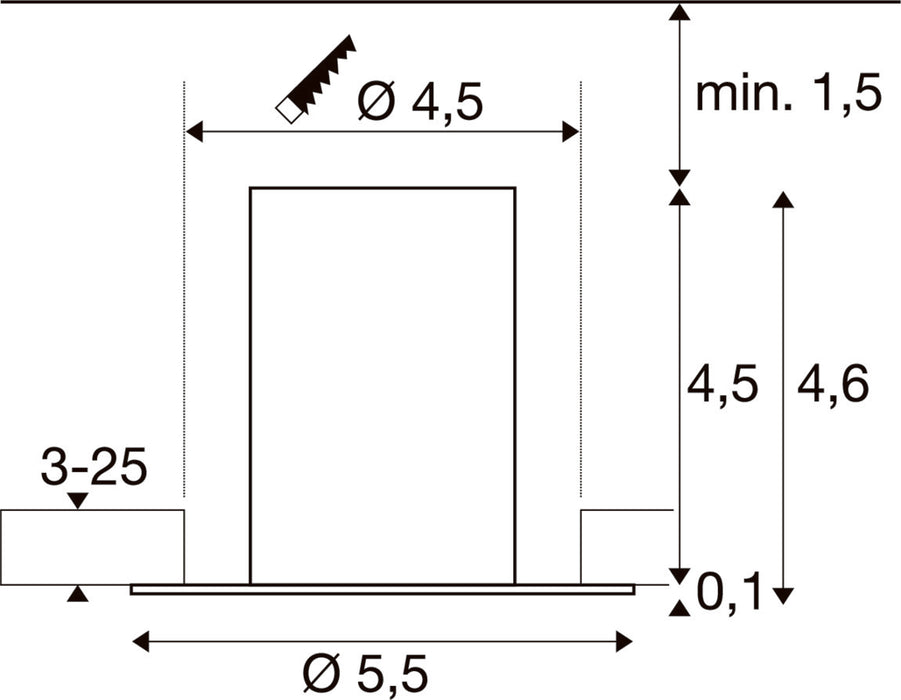 SLV 1011919 ENOLA 2.0 S, RL, SINGLE, GU10 MINI, PAR11, Recessed ceiling luminaire, 1 x 5 W, black (MD12)