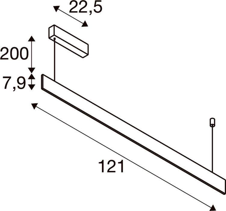 SLV 1011934 LINIUS 120, PD, PHASE, CEILING ROSE, pendant luminaire, 2700 K, 34 W, 90°, black (MD12)